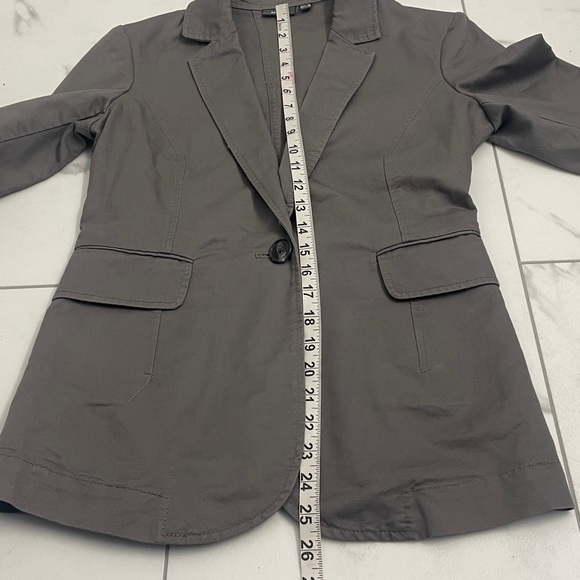 Women’s Mexx Cotton Blend Blazer 2 Pockets Fitted Grey Sz 38 - Picture 11 of 12